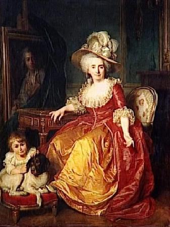 Antoine Vestier Portrait of Madame Vestier and her son China oil painting art